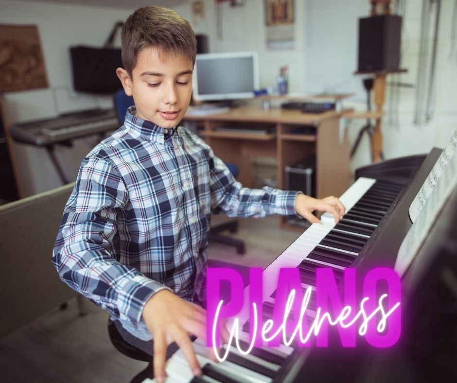 Boy playing piano